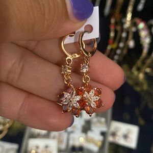 18K Gold Plated Flower Earrings